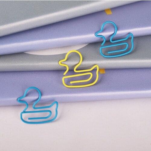 Small Yellow Duck Clip Cartoon paperclip Special sharped blue duck paper Clips