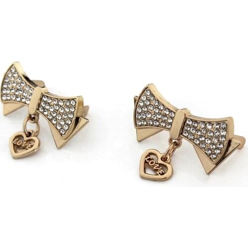 2pcs Metal Rhinestone Bowknot Buckle Fashion Shoes Clasp for DIY Handbag Bag Garments Hardware Closure Bag Parts Accessories