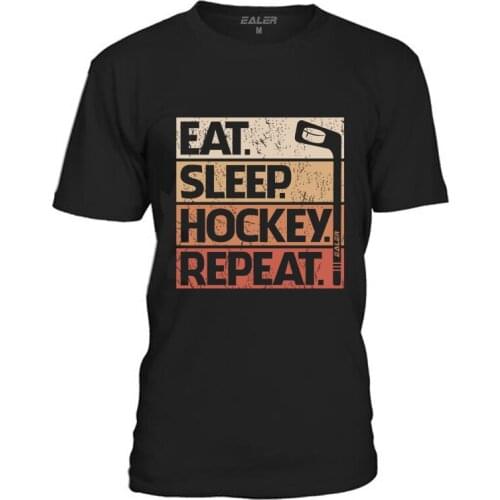 Cool Hockey Cotton O-Neck T-Shirts for ice Hockey High quality free shipping Vintage Short-Sleeve Mens Shirt TS1828