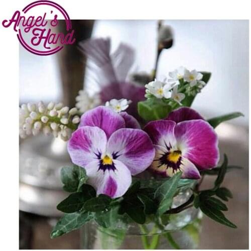 2018 spuareDiy Diamond Painting Purple iris flowers 3D Rhinestone Cross Stitch Kits Diamond Embroidery Needlework Set Home Decor