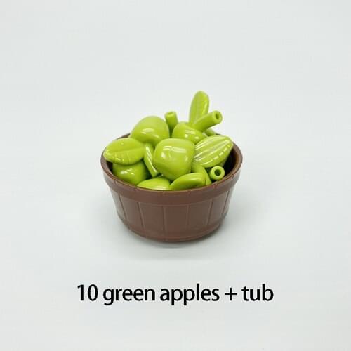 City MOC Sets Decoration Toys For Children 10 Colorful Apples And Tub Gifts For Children Cities Compatible Building Blocks Model