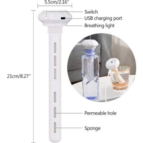 Portable Small USB Charging Car Humidifier Stick Low Noise Container Diversity Adjustable Length Without Water Tank