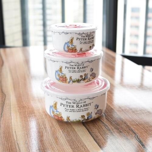 Bone porcelain tableware, Bone China, fresh keeping bowl, fresh keeping box, safety vessel, and sealed household ceramic bowl