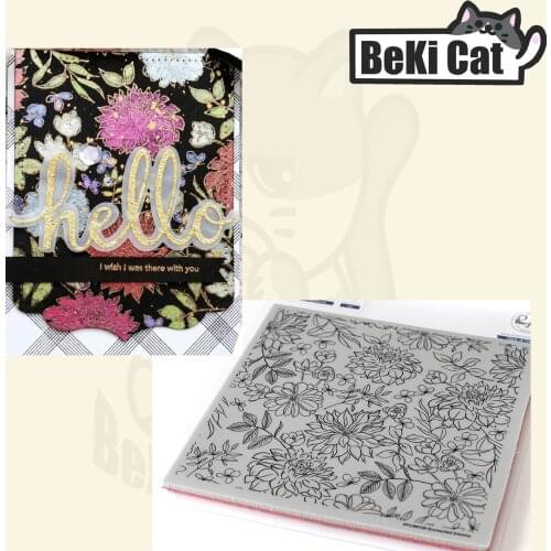 Flowers background Clear Stamps for DIY Scrapbooking/Card Making Fun Decoration Supplies