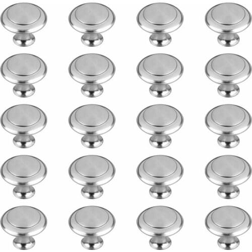 20Pack Stainless Steel Cabinet Door Handles Drawer Pulls Knobs Bathroom Kitchen Single Hole Drawing Handle