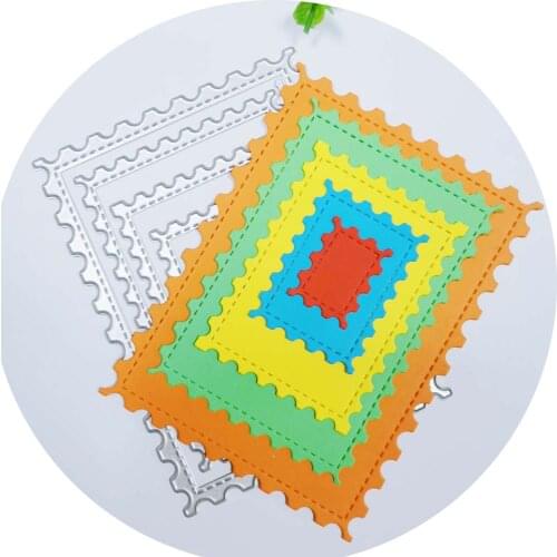 Stitched Rectangle Metal Cutting Dies for Craft Dies Stencil Template Scrapbooking Embossing Knife Blade Punch Card Dies Cut New