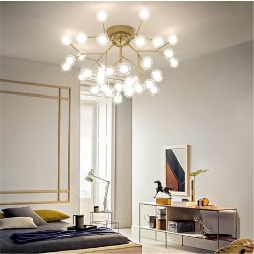 Nordic LED warm bedroom ceiling lamp romantic master bedroom lamp energy saving bubble ball firefly bedroom living room lamp
