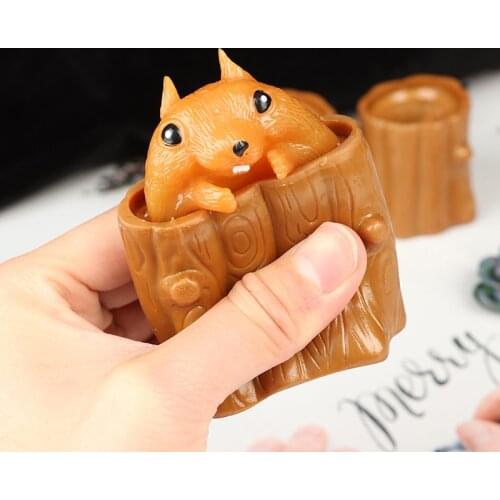 Squeezing Squirrel Cup Toys Decompression Toy Fidget Antistress Sensory toy stress reliefing Toys Gift For kids Adults