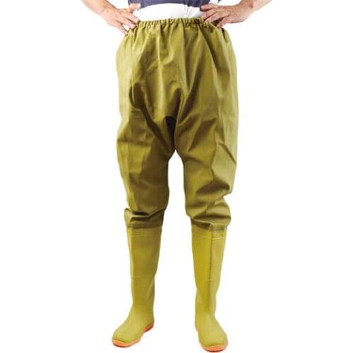 Outdoor Half Body Waders Anti-Corrosion Clothes Non-Slip Wading Shoes Fishing Trousers Waterproof Scratchproof Elastic Overalls