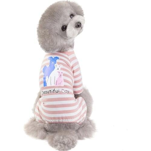 Spring and Summer New Dog Jumpsuits Pet Teddy Dog Cat Four-legged Clothes Cute Cartoon Dog Costumes