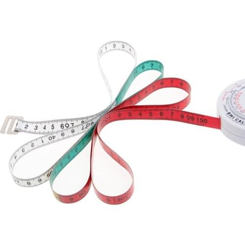 BMI Body Mass Index Retractable Tape 150cm Measure Calculator Diet Weight Loss