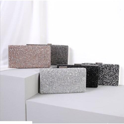 XIYUAN Women Metal Crystal day Clutches bags gift Box Evening Bag Wedding Party Purses and Handbags cross body shoulder bags