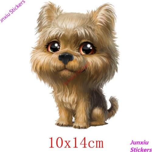 Yorkshire Dog Car Funny Cartoon Car-Sticker and Decals Car Bumper Window Waterproof Auto Sunscreen Car Accessories KK14*10cm