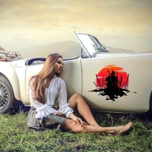 Funny Japanese Samurai Car Sticker Accessories Vinyl Decal PVC for Motorcycle JDM Opel Astra Mitsubishi Motorcycle Helmet Decal