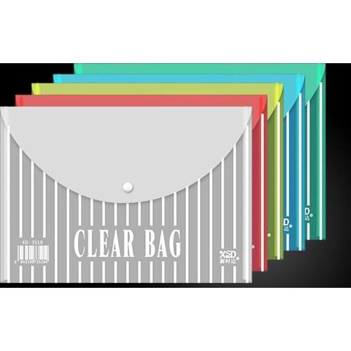 10pcs office snap transparent document bag A4 files of plastic bag paper bag student file