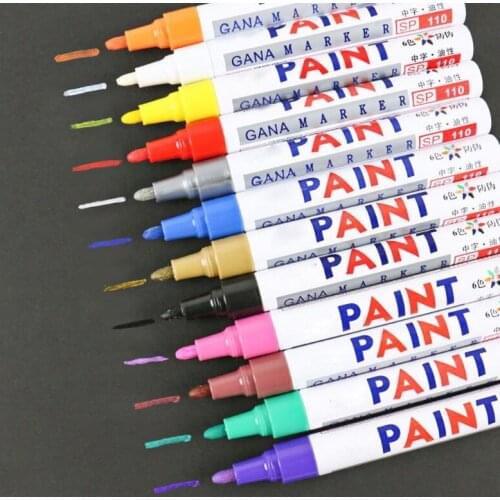 12 Colors Epoxy Resin Drawing Pen Gold Leafing Point Pen Marker Acrylic Paint Highlights Metallic Permanent Markers Kit