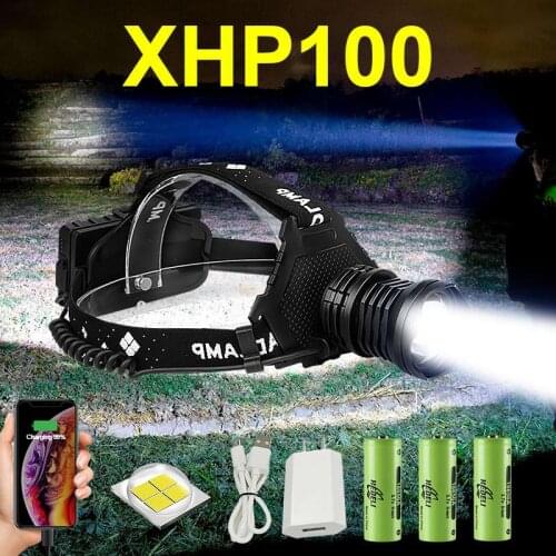 500000LM Most Powerful Led Headlamp XHP100 Rechargeable Head Flashlight Usb Headlight 18650 Super bright XHP70.2 Head Lamp Light