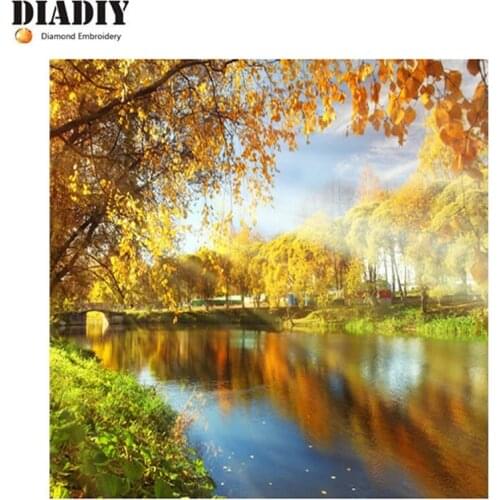 2018 New Diamond mosaic pattern full diamond embroidery autumn landscape picture diamond painting cross stitch handwork painting