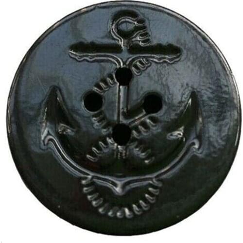 25pcs/Lot 30mm Military Anchor Style Navy Peacoat Buttons Jacket Coat Blue And Black Color Buttons Clothing Accessories