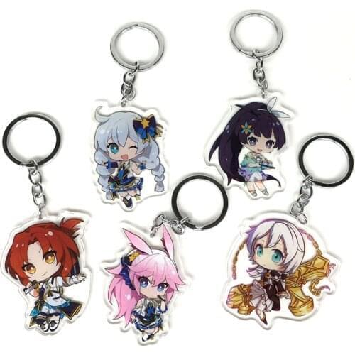 5pcs/lot Honkai Impact 3 Anime Original keychain acrylic strap/mobile phone charms D097