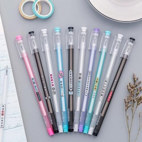 60 Pcs Cute Gel Pen 0.5mm Black Ink Pen Kawaii Pens School Office Supplies Student Prize Korea Stationery Wholesale Girls Gift