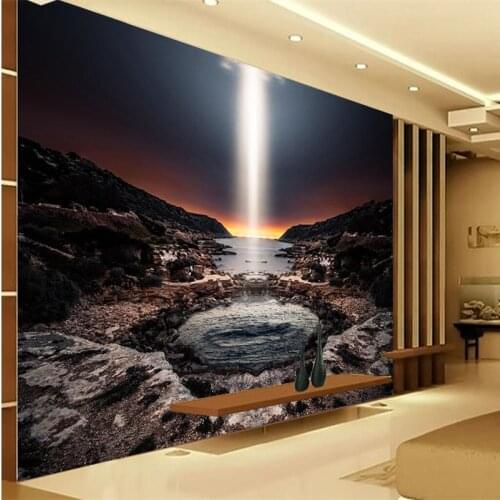 Beibehang Large custom wallpapers home decoration background seaside sky volcanic bath bathroom 3d wall art murals foto tapeten