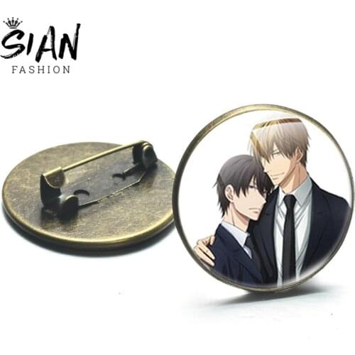 SIAN Dakaretai Otoko 1-i Ni Odosarete Imasu Pins Badges For Clothes Metal Glass Cabochon Womens Brooch Anime Jewelry Kids Gifts