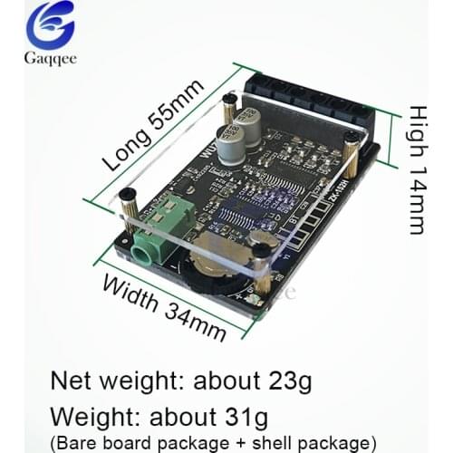 DC 9V-24V ZK-152H Bluetooth 5.0 Amplifier Audio Digital Power Stereo board 2X15W TPA3110D2 with Volume Control Protective Cover