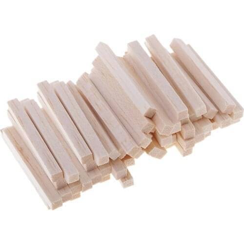 60Pcs 5x5x50mm Balsa Wood Block Sticks Model Making Architect DIY Arts Craft Lightweight, Strong, Flexible