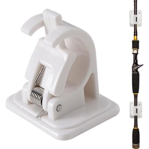 Fishing Rod Holder Stable Adhesive Wall Mounted Fishing Pole Rack Organizer Pole Clamps Support Bracket Fishing Rod Accessories