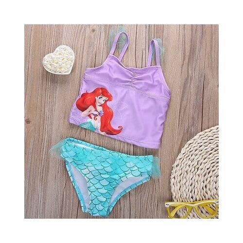 Girls Kids Mermaid Swimmable Bikini Set Swimwear Swimsuit Swimming Costumes