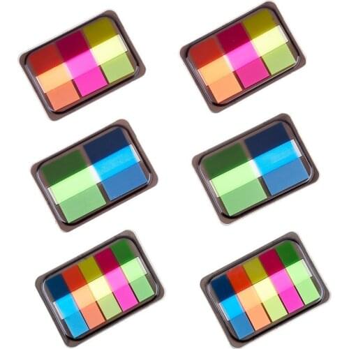 6 Sets Neon Page Makers Pop-up Index Tabs Flags Sticky Notes with Box, 3 Size 400 Pieces