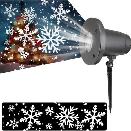 IP65 Outdoor Snowfall Projector Light Christmas Snowflake Laser Projector Lamp Party Wedding Snowflakes Laser Spotlight