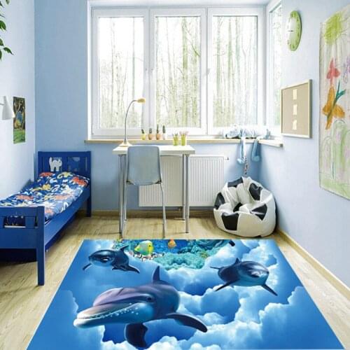 Underwater World Childrens Carpet 3D print shark sea rug Bedroom Cartoon Carpet Baby play mat livingroom tapete soft sofa pad
