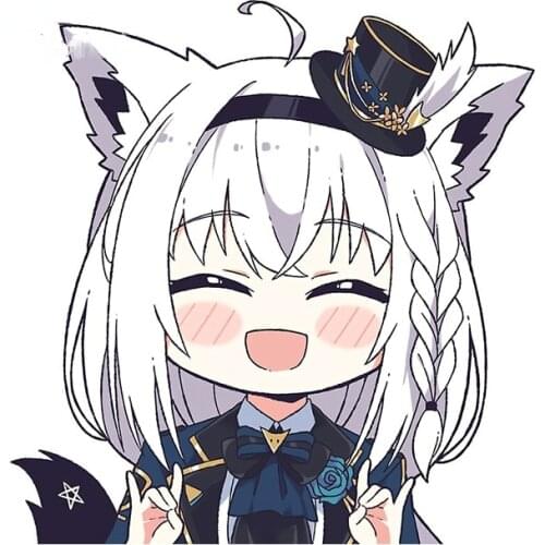 Beautiful Shirakami Fubuki Happy JDM Personality Car Stickers DIY Occlusion Scratch Fashion Anti-UV Waterproof Decal Decoration