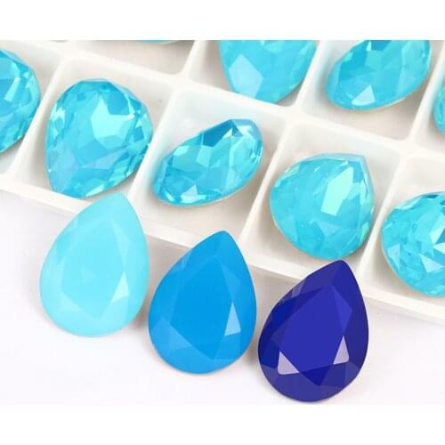 Colorful Fancy Opal Series Drop K9 Crystal Glass Rhinestones Pointback Rhinestones for Craft Glue on Garment Crafts Jewelry