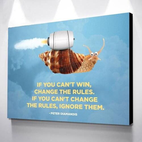Wall Art Snail Home Cartoon Fog Gifts Decoration Blue Canvas Print Painting Modular Pictures Posters Modern Living Room Frame