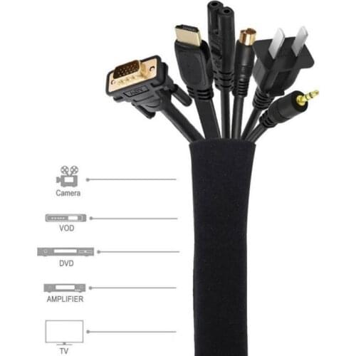 Wholesale Cable Management Cover Computer Cable Sorting Storage Cover With Zipper Cable Protection Cover Anti-static Odorless