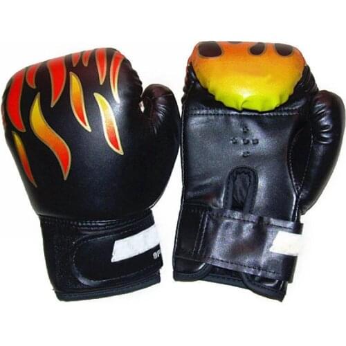 Professional 1 Pair Child Boys Flame Boxing Gloves Punch For Kids Beginner Sanda Sparring Training Mitts Protector Gloves