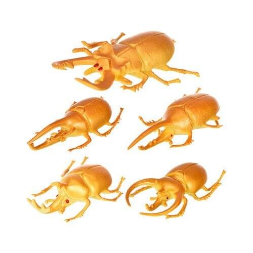Pvc figure model toy gold bug beetle 5pcs/set