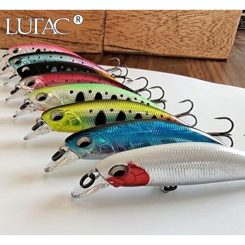 LUTAC Fishing Baits Hard Lure New Minnow 60mm 6.1g 70mm 8.9g BKK Hook Hot Sales Jerkbait Bass Fishing Tackle Shop