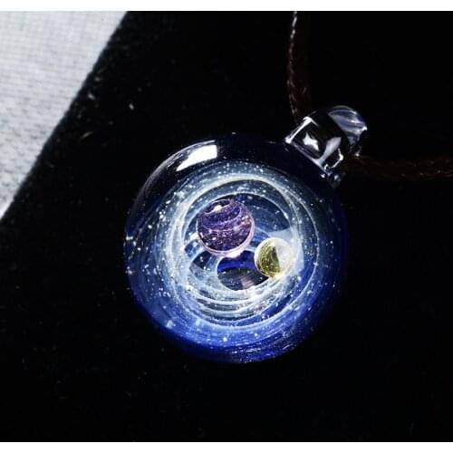 Glass Nebula Cosmic Handmade Galaxy Pendant Necklace Lucky Men Women Couple Jewelry christmas presents Gift with Rope