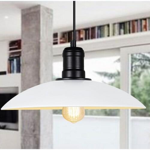 Industrial wind Vintage hanging lamps American Village Black and white droplight iron loft retro Lid cord pendant lamp Edison