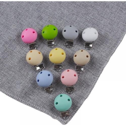 10 Colors 2Pcs/Lot Round Shaped DIY Pacifier Clip Accessories Safe Silicone Nipple Clip Baby Teether Teething Toy BPA Free