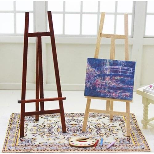 1:12 Doll House Toy Model Miniature Food Play Studio Scene Mini Painting Shelf Stand Lovely Educational Dollhouse Painting Shelf