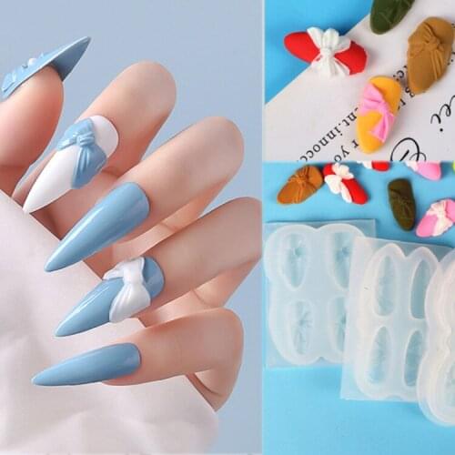 1PCS Beautiful Nail Art Silicone Mold 3D Bowknot Butterfly Shape Nail polish Carving Mould Manicure Decorating Tools