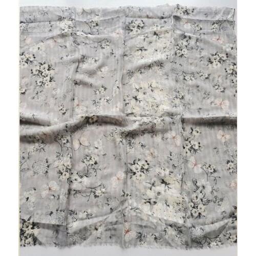 2021 Fashion Newest Butterfly Floral Printed Pattern Cotton Voile Scarf Shawls Wraps Hijabs 10pcs/lot