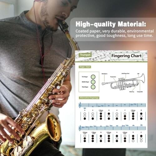 46*56cm Trumpet Chord Chart Coated Paper Big Chord Poster Practice Chart Coated Paper Basic Chord Fingering Chart Wholesale
