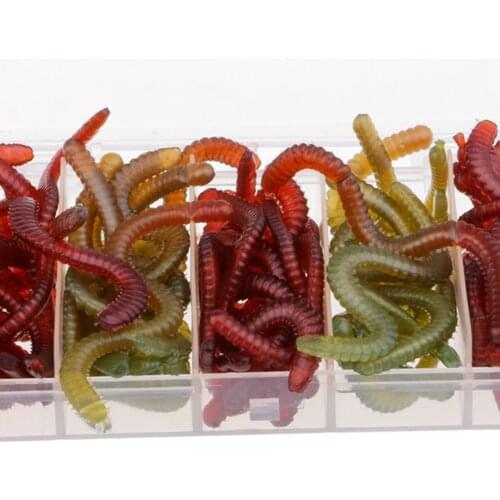50pcs Bionic Worm Lures, Soft Fishing Lure Suit Earthworm Lure Crankbait