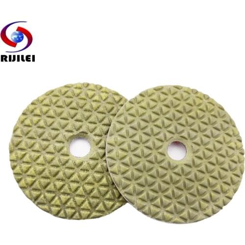 RIJILEI 10Pcs/Lot 100mm Diamond Dry Polishing Pad 4 Inch Marble Polishing Pads Use for Polishing Granite Concrete Floor DPD01